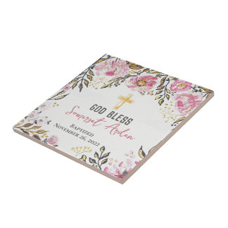 Personalized Baptism Ceramic Tile