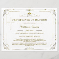 Personalized Baptism Certificate Template Editable