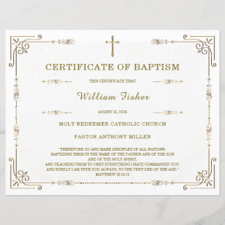 Personalized Baptism Certificate Template Editable