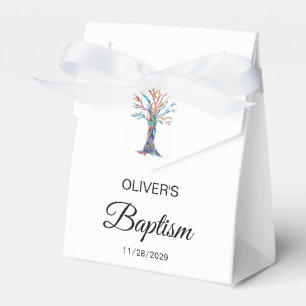 Personalized Baptism Christening Family Tree Favor Box