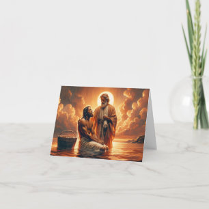 Personalized Baptism-Jesus being baptized by John  Card