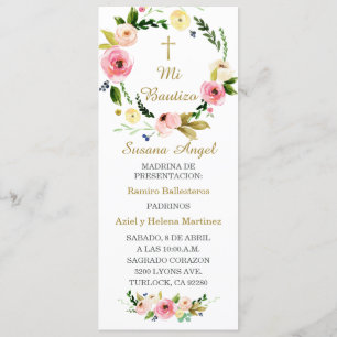 Personalized Baptism Prayer Card in Spanish