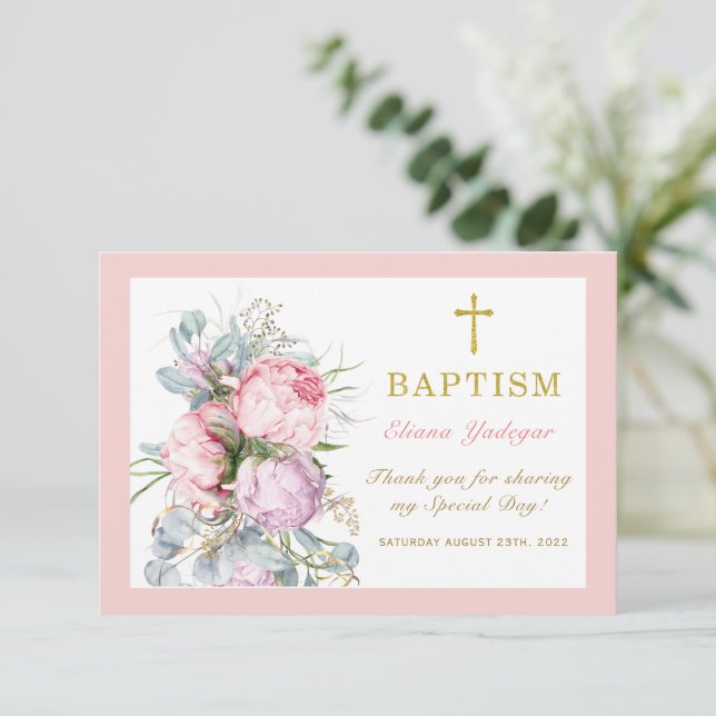 Personalized Baptism Thank you card (Standing Front)