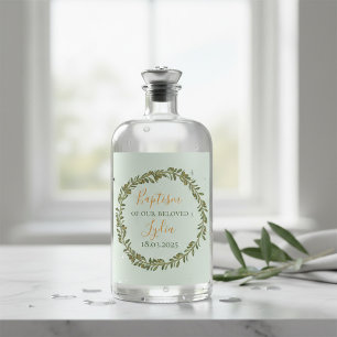 Personalized Baptism Wine Bottle Label 