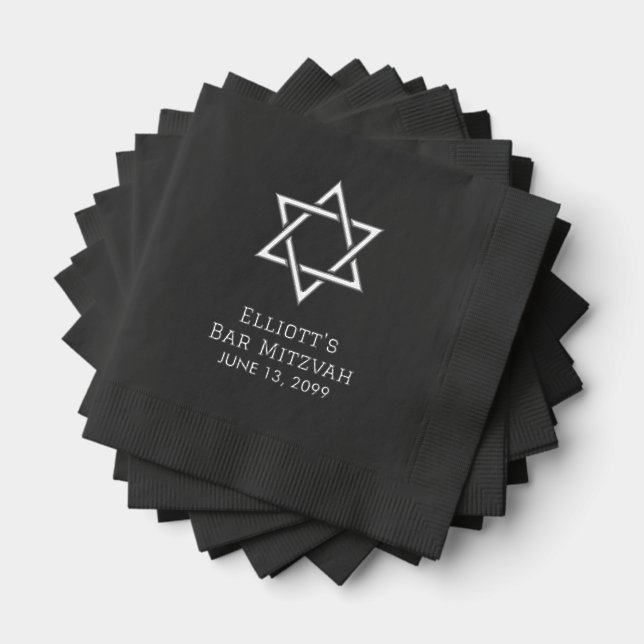 Personalized Bar Mitzvah Coined Cocktail Napkins (Insitu (Stacked))