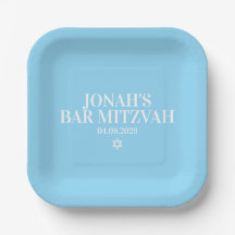 Personalized Bar Mitzvah Paper Plate