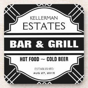 Personalized Bar Sign for Man Cave Coaster