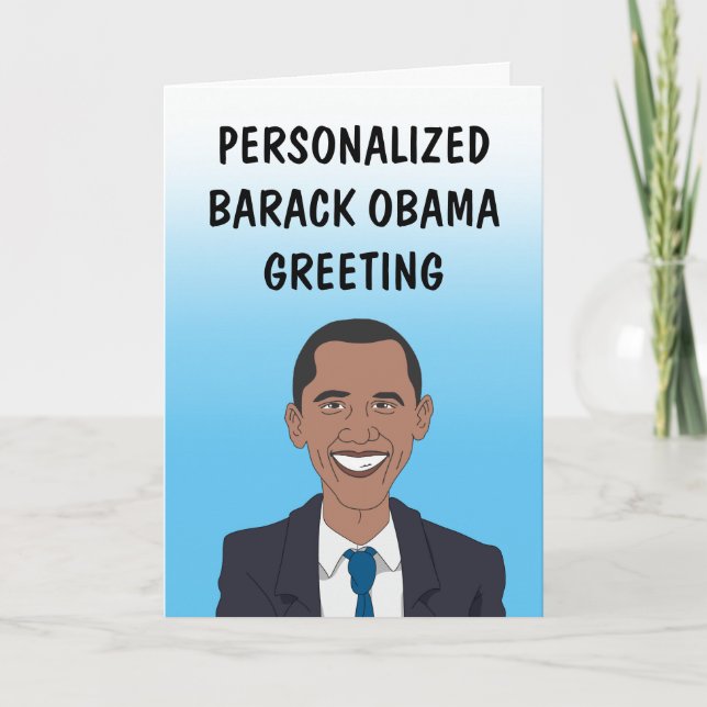 Personalized Barack Obama Greeting Card (Front)
