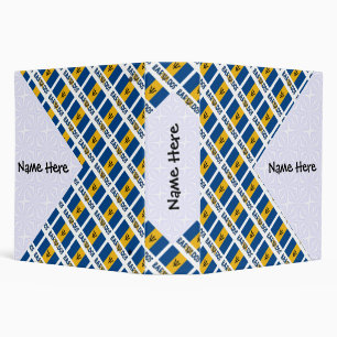Personalized Barbados Flag Tiled Binder