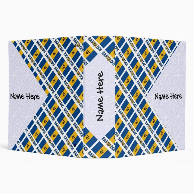 Personalized Barbados Flag Tiled Binder (Background)