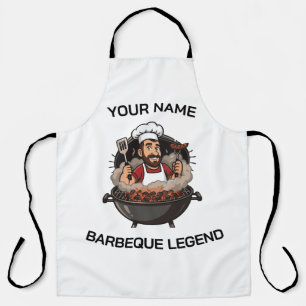 Personalized Barbecue Legend   BBQ Chef with Name  Apron