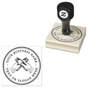 Personalized barber Round Rubber Stamp