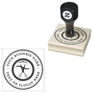 Personalized barber Round Rubber Stamp