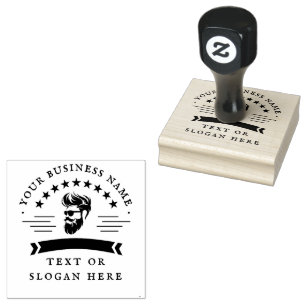Personalized barber Round Rubber Stamp