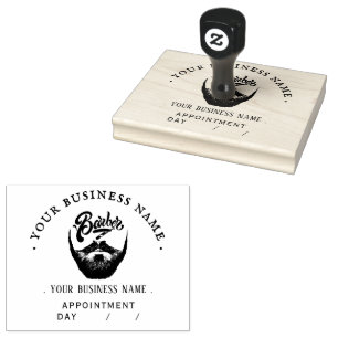 Personalized barber Round Rubber Stamp