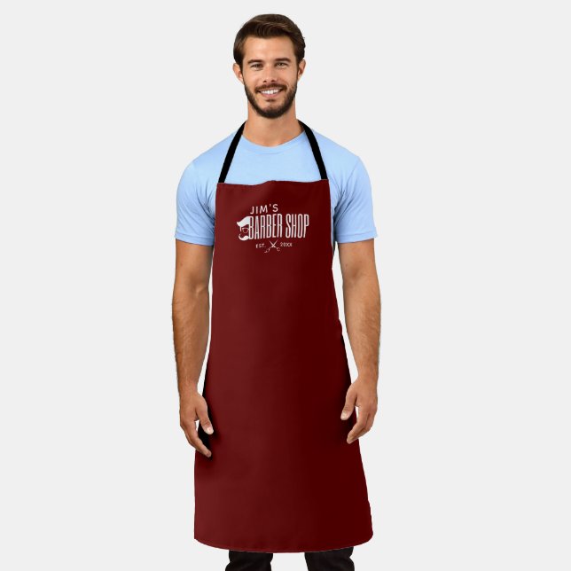 Personalized Barber Shop Apron (Worn)