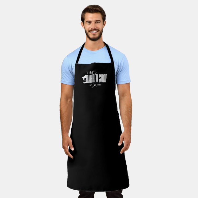 Personalized Barber Shop Apron (Worn)