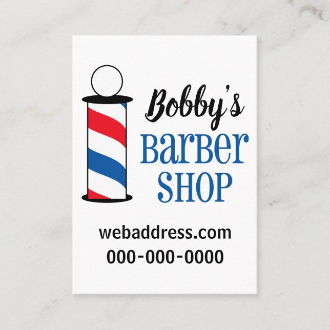 Personalized Barber Shop Business Card (Front)