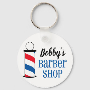 Personalized Barber Shop Keychain