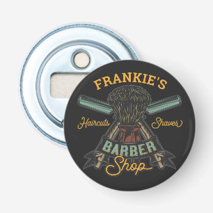 Personalized Barber Shop Retro Haircuts Shaves Bottle Opener