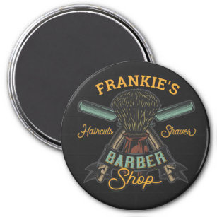Personalized Barber Shop Retro Haircuts Shaves Magnet