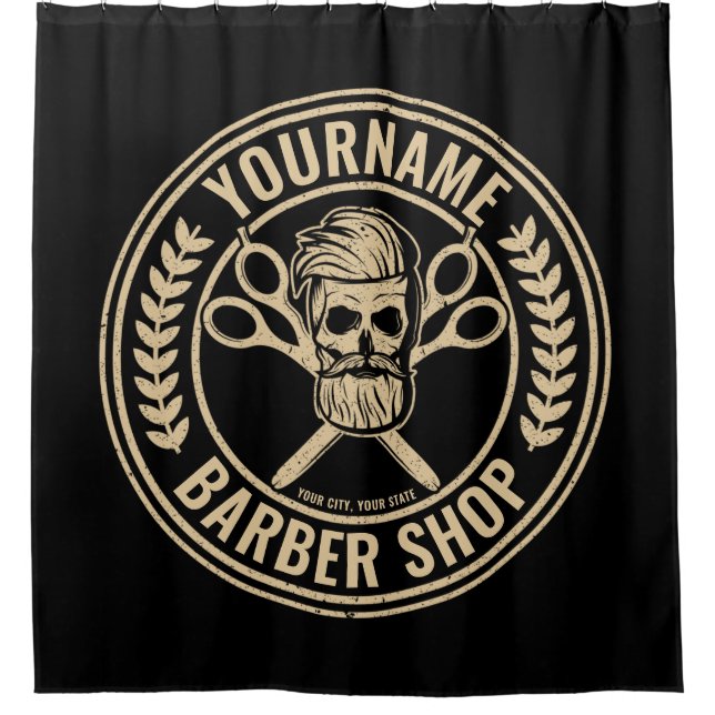 Personalized Barber Shop Skull Rockabilly Salon (Front)
