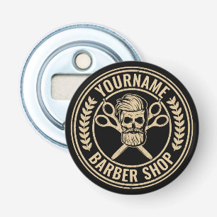 Personalized Barber Shop Skull Rockabilly Salon  Bottle Opener
