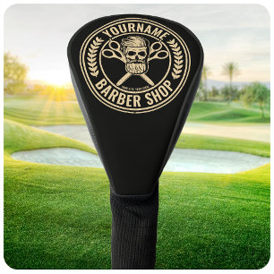 Personalized Barber Shop Skull Rockabilly Salon   Golf Head Cover