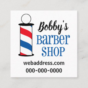 Personalized Barber Shop Square Business Card