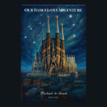Personalized Barcelona Trip | Sagrada Familia Poster<br><div class="desc">Commemorate a cherished trip, honeymoon, or anniversary with this stunning, personalized wall art. Featuring a magical, "Starry Night" inspired painting of Barcelona's Sagrada Familia, you can customize this piece with your names, dates, and a special message to create a beautiful keepsake of your adventure. This is the perfect, thoughtful gift...</div>