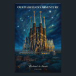 Personalized Barcelona Trip | Sagrada Familia Poster<br><div class="desc">Commemorate a cherished trip, honeymoon, or anniversary with this stunning, personalized wall art. Featuring a magical, "Starry Night" inspired painting of Barcelona's Sagrada Familia, you can customize this piece with your names, dates, and a special message to create a beautiful keepsake of your adventure. This is the perfect, thoughtful gift...</div>