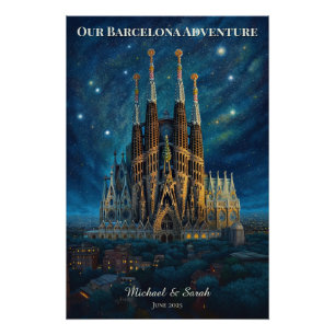 Personalized Barcelona Trip Sagrada Familia Poster
