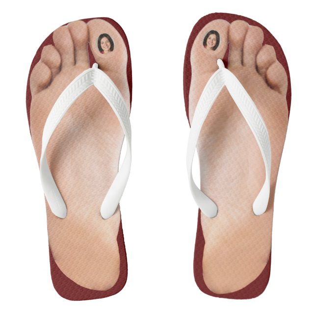 Personalized Bare Feet Adult Flip Flops (Footbed)