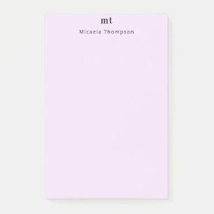 Personalized Barely Pink + Initials Post-it Notes