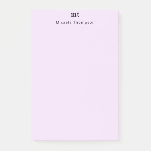 Personalized Barely Pink + Initials Post-it Notes (Front)