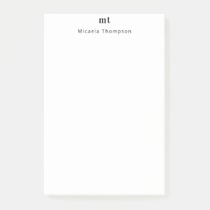 Personalized Barely White + Initials Post-it Notes