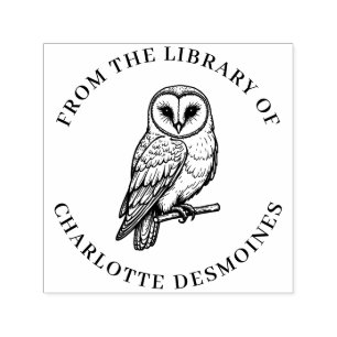 Personalized Barn Owl Book Stamp Custom Ex libris