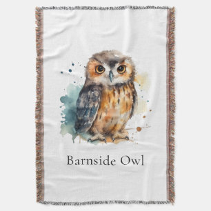 Personalized Barn Owl Farmhouse Comfort Throw Blanket