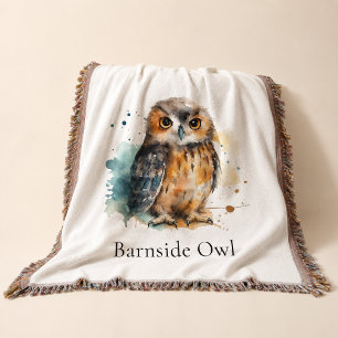 Personalized Barn Owl Farmhouse Comfort Throw Blanket