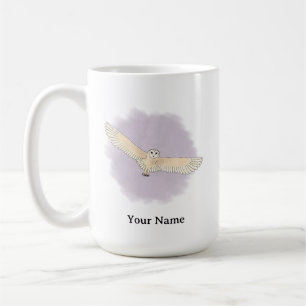 Personalized Barn Owl with Purple Background Coffee Mug