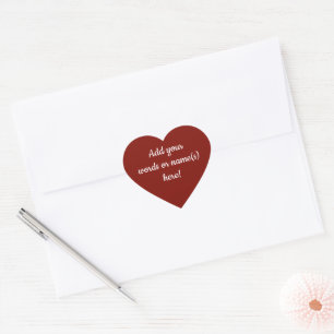 Personalized Barn Red Heart Stickers