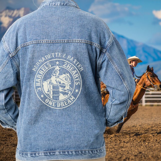 Personalized Barrel Racing Saying With Names Denim Jacket (Creator Uploaded)