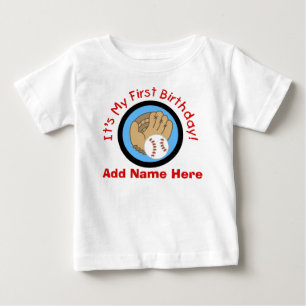 Personalized Baseball 1st Birthday  Tshirt