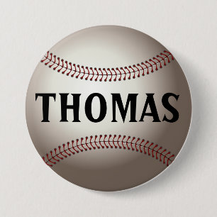 Personalized Baseball 3 Inch Round Button