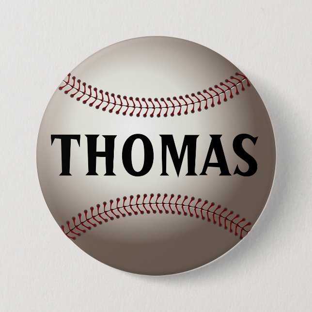 Personalized Baseball 3 Inch Round Button (Front)