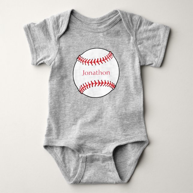 Personalized Baseball Baby Bodysuit (Front)