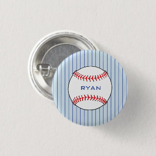 Personalized Baseball Ball Birthday Kids Party 1 Inch Round Button