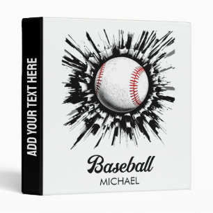Personalized Baseball Ball Breaking Through Wall   Binder