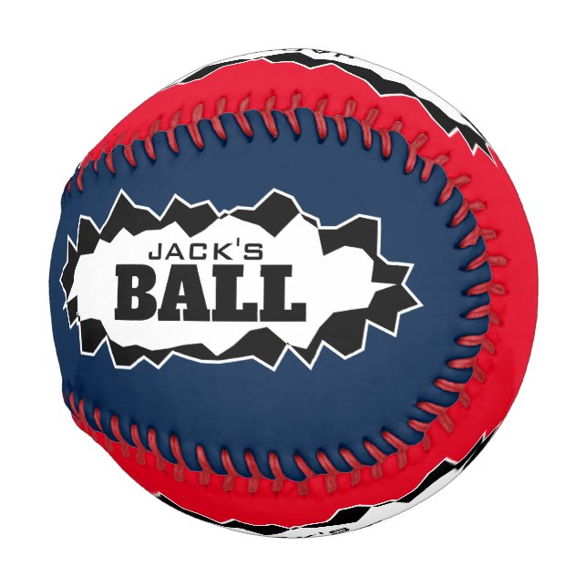 Personalized baseball ball gift with ripped holes (Front Right)