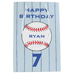 Personalized Baseball Ball Kids Birthday Medium Gift Bag